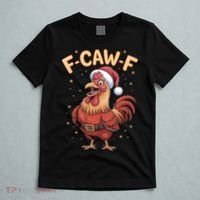Funny Christmas F-CAW-F Santa Claus Chicken  T-Shirt thumb 5