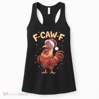 Funny Christmas F-CAW-F Santa Claus Chicken  Women's Tank Top thumb 0