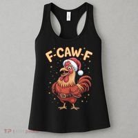Funny Christmas F-CAW-F Santa Claus Chicken  Women's Tank Top thumb 3