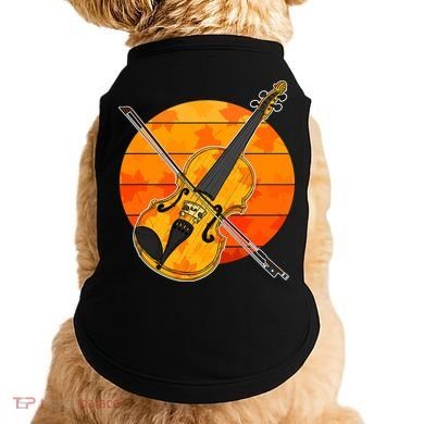 Funny Cute Fall Violin Violinist Autumn Thanksgiving String Player Doggie Tank