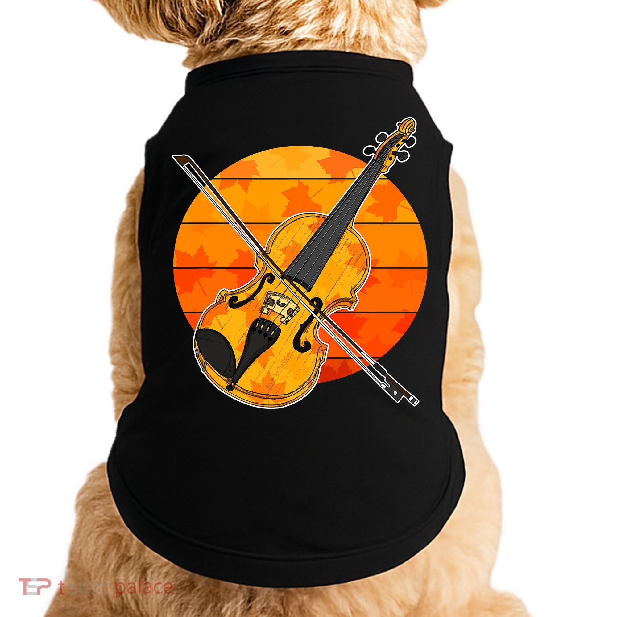 Funny Cute Fall Violin Violinist Autumn Thanksgiving String Player Doggie Tank