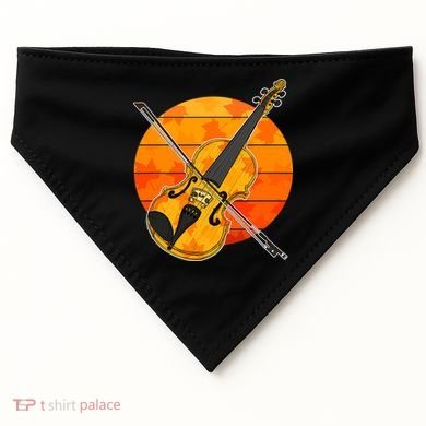 Funny Cute Fall Violin Violinist Autumn Thanksgiving String Player USA-Made Doggie Bandana