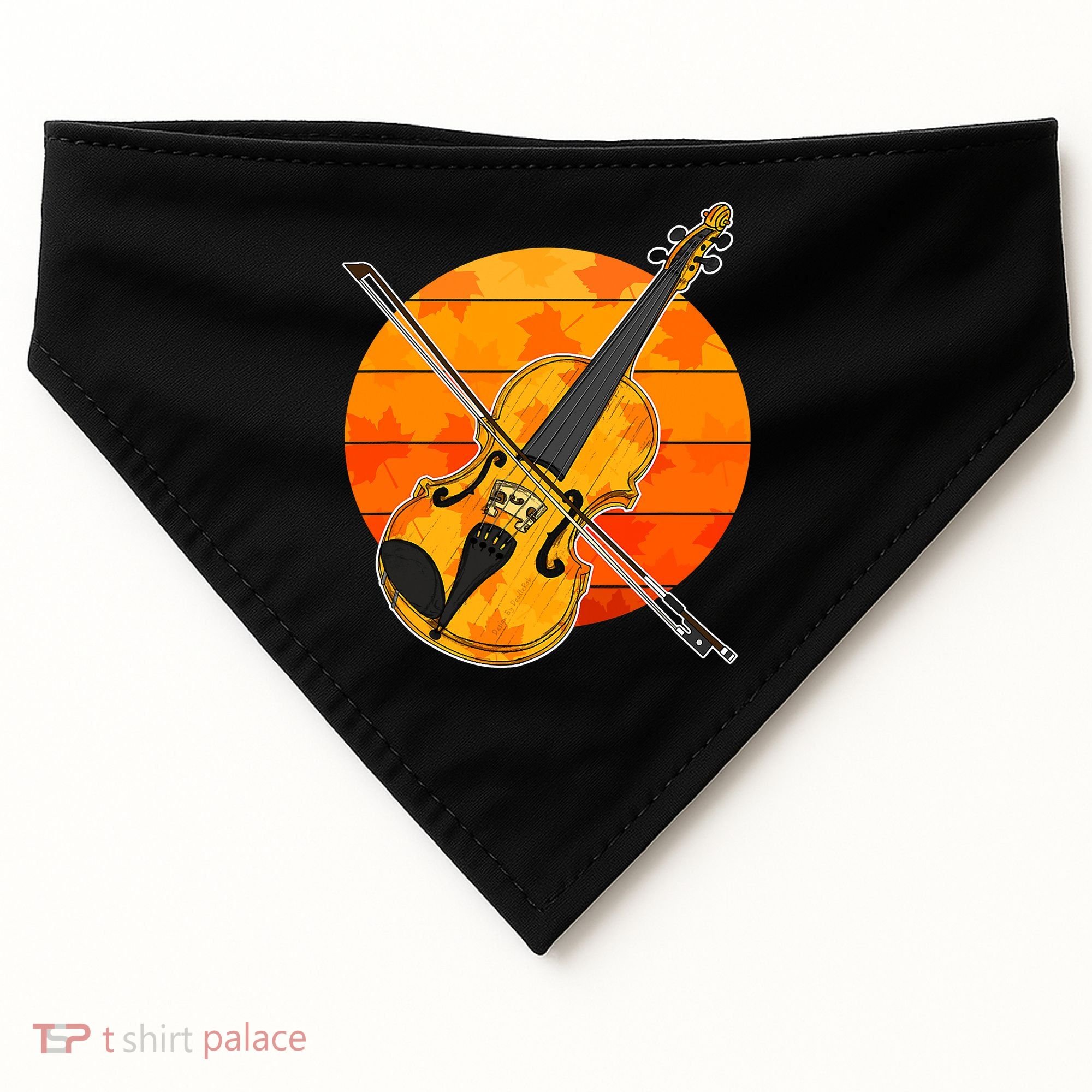 Funny Cute Fall Violin Violinist Autumn Thanksgiving String Player USA-Made Doggie Bandana