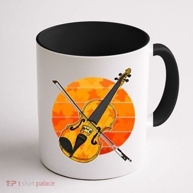 Funny Cute Fall Violin Violinist Autumn Thanksgiving String Player Coffee Mug back