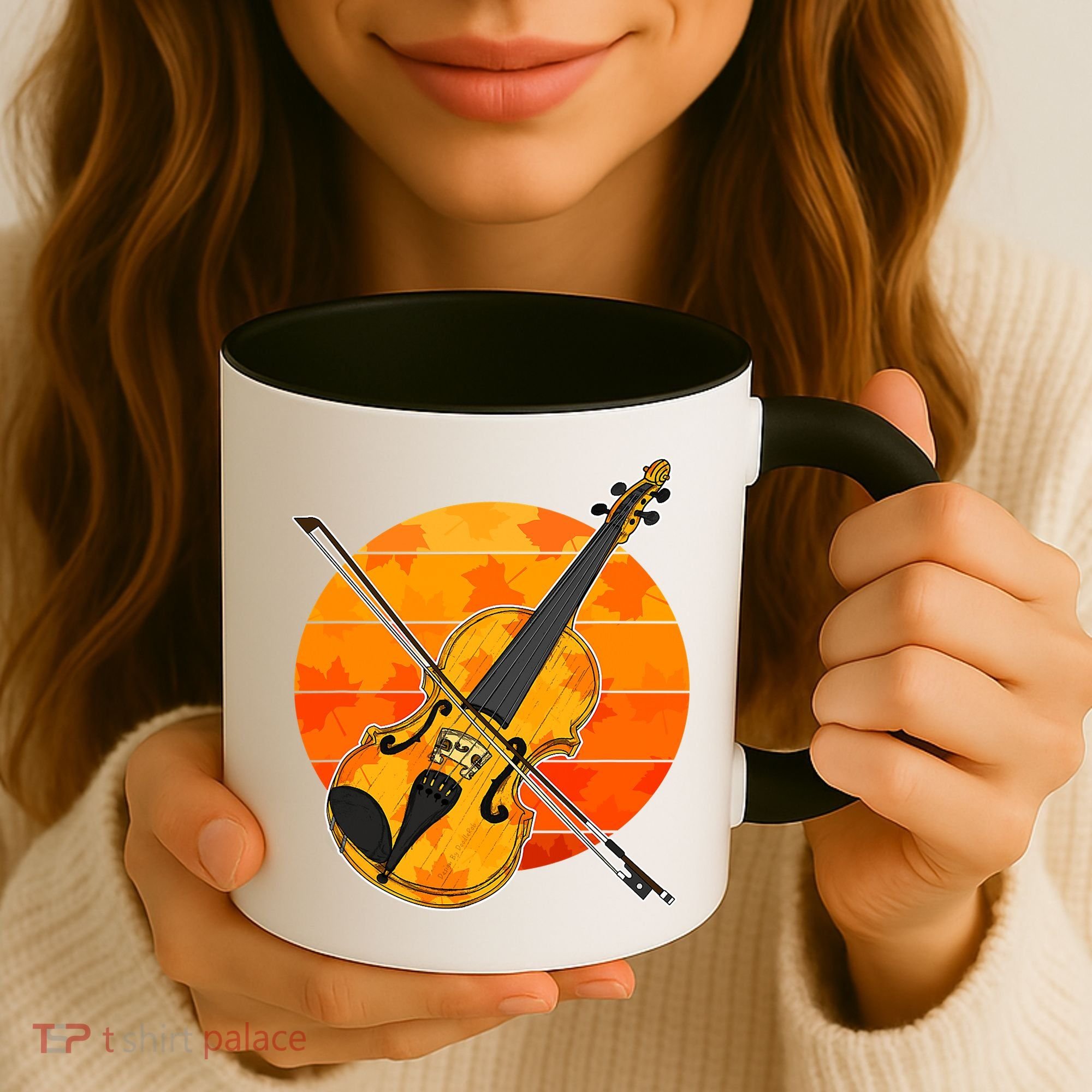 Funny Cute Fall Violin Violinist Autumn Thanksgiving String Player Coffee Mug
