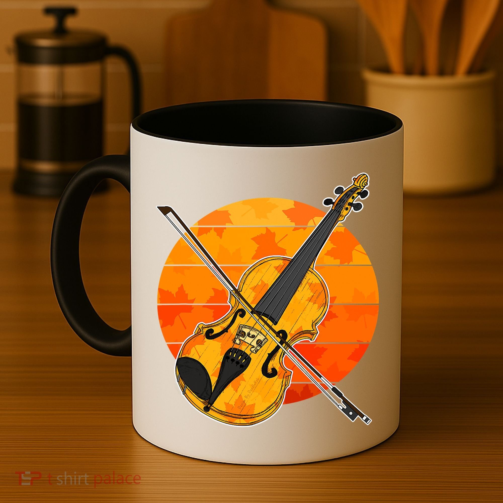 Funny Cute Fall Violin Violinist Autumn Thanksgiving String Player Coffee Mug