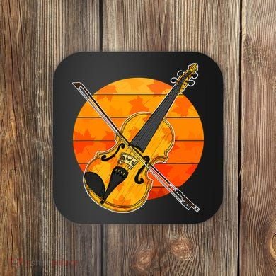 Funny Cute Fall Violin Violinist Autumn Thanksgiving String Player Coaster
