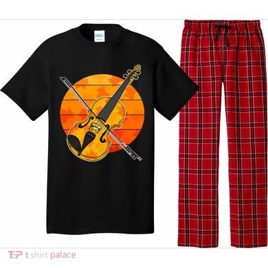 Funny Cute Fall Violin Violinist Autumn Thanksgiving String Player Pajama Set