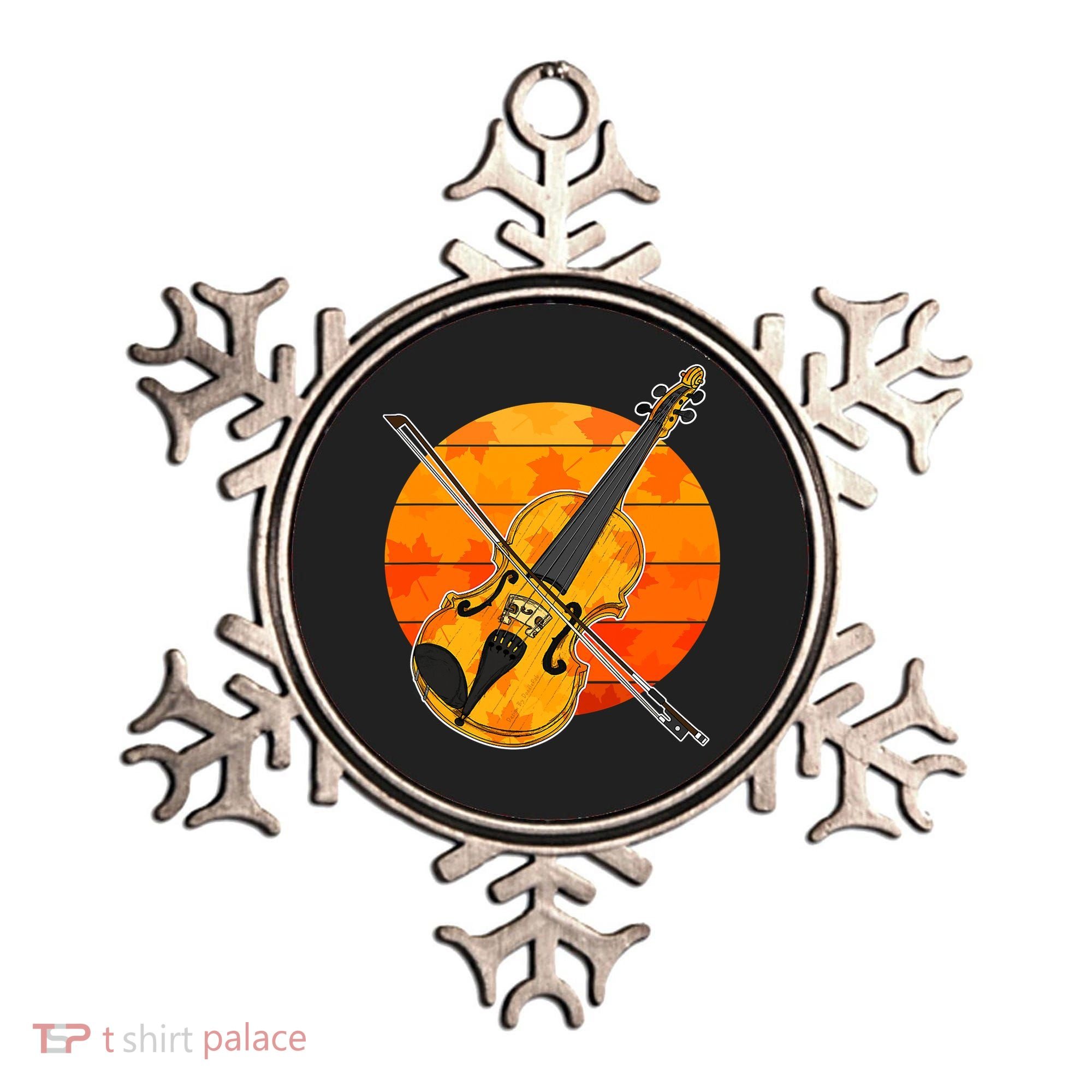 Funny Cute Fall Violin Violinist Autumn Thanksgiving String Player Ornament