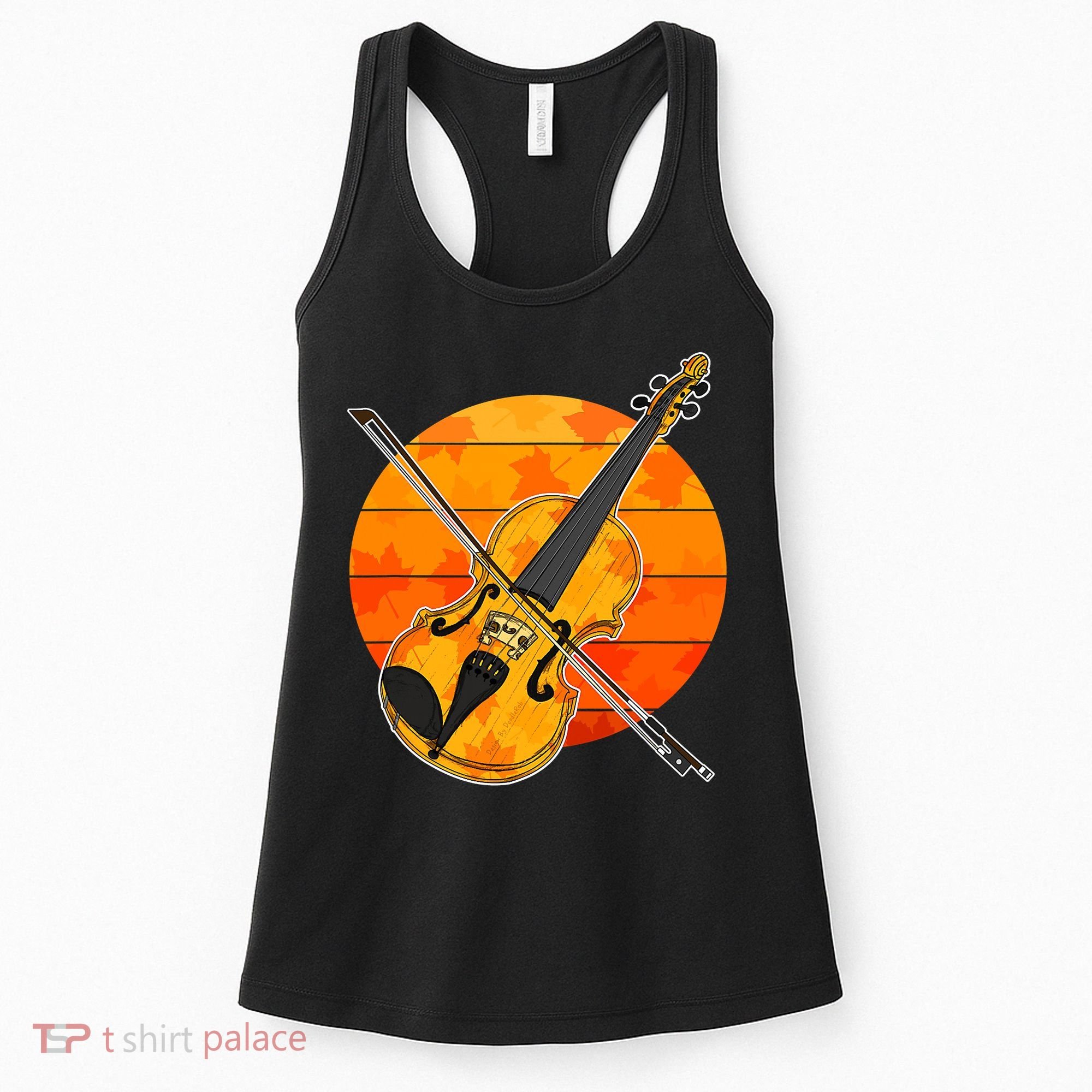 Funny Cute Fall Violin Violinist Autumn Thanksgiving String Player Women's Tank Top