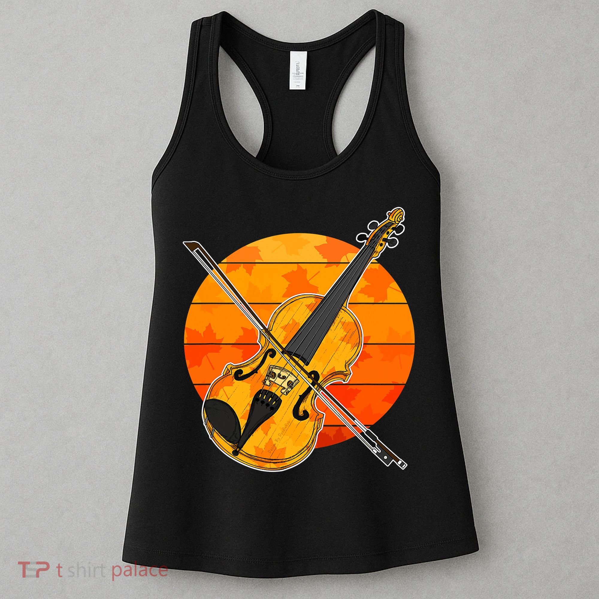 Funny Cute Fall Violin Violinist Autumn Thanksgiving String Player Women's Tank Top