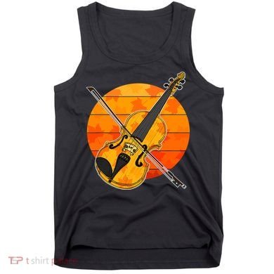 Funny Cute Fall Violin Violinist Autumn Thanksgiving String Player Tank Top