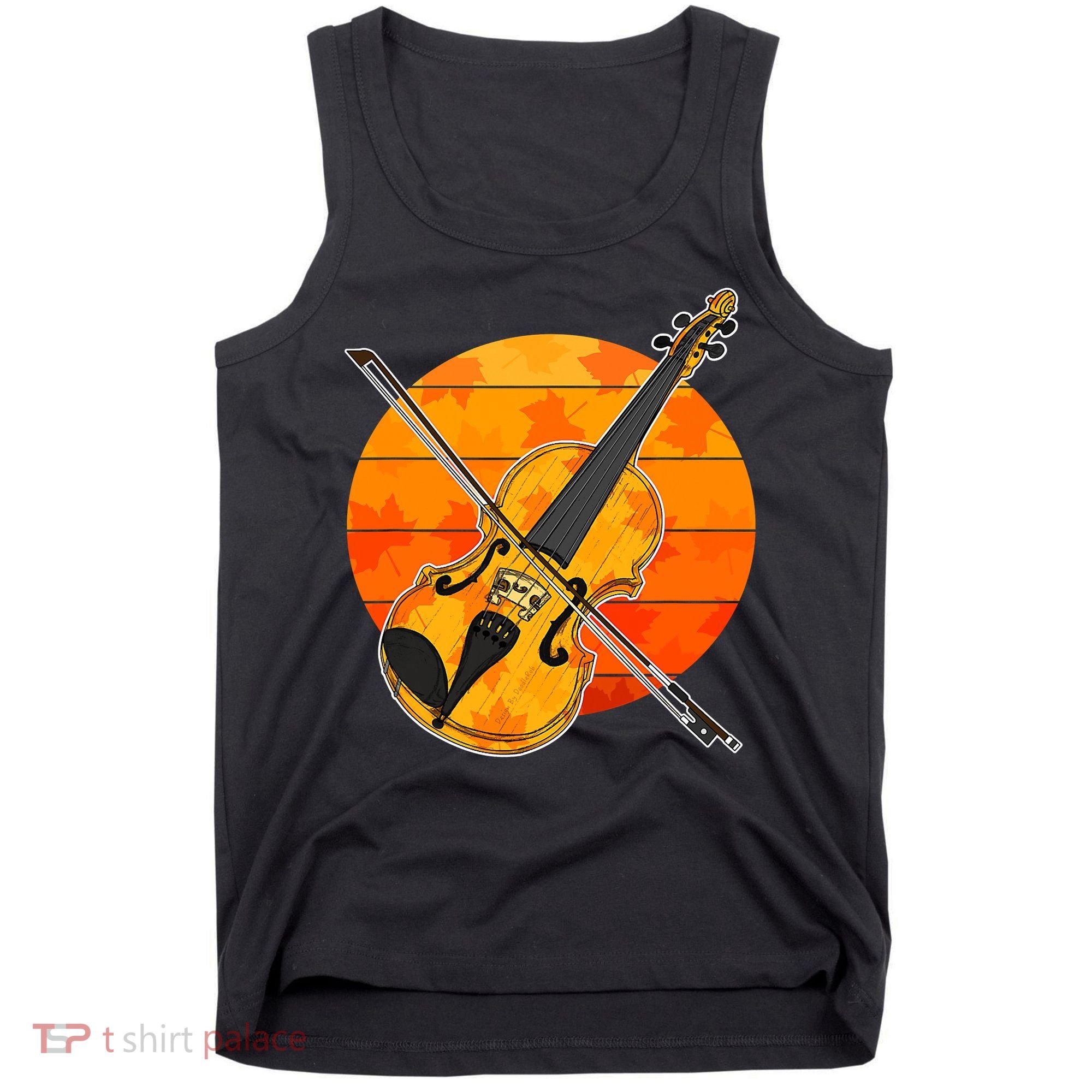 Funny Cute Fall Violin Violinist Autumn Thanksgiving String Player Tank Top