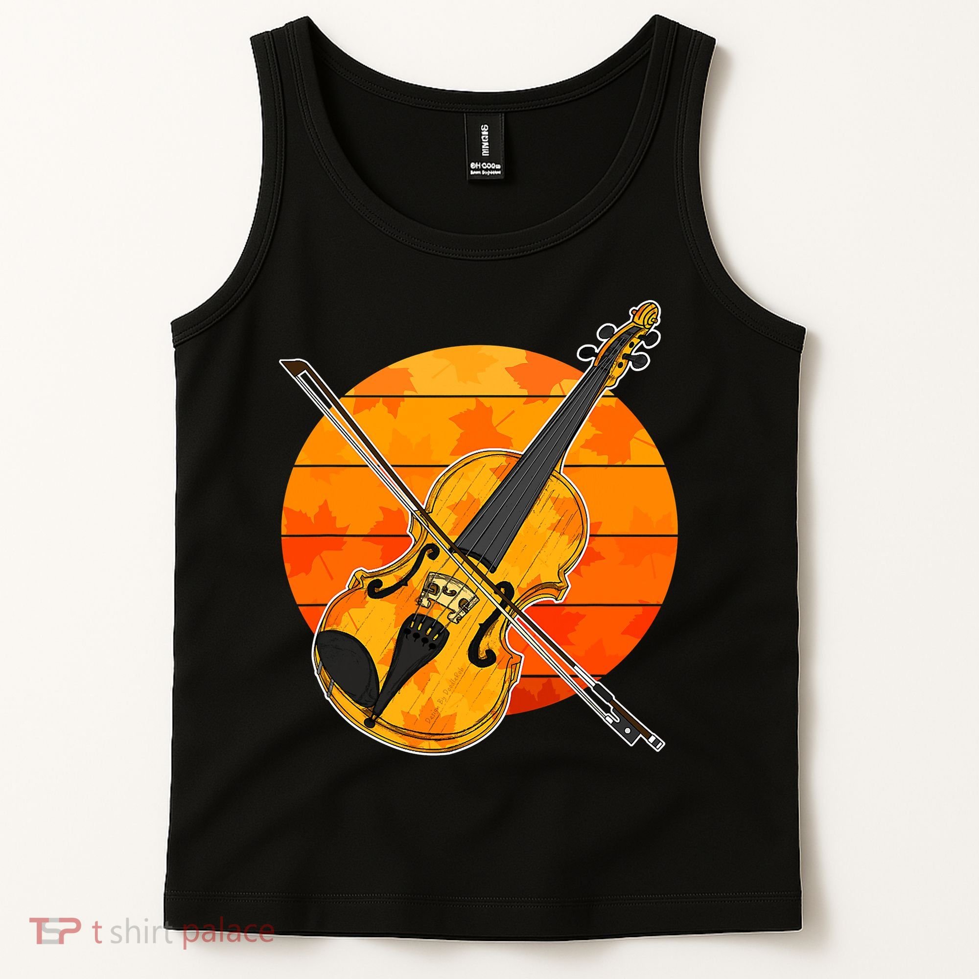 Funny Cute Fall Violin Violinist Autumn Thanksgiving String Player Tank Top