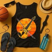 Funny Cute Fall Violin Violinist Autumn Thanksgiving String Player Tank Top thumb 4