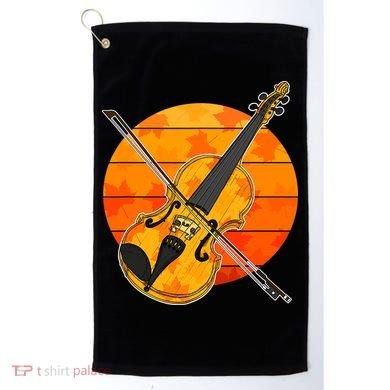 Funny Cute Fall Violin Violinist Autumn Thanksgiving String Player Golf Towel