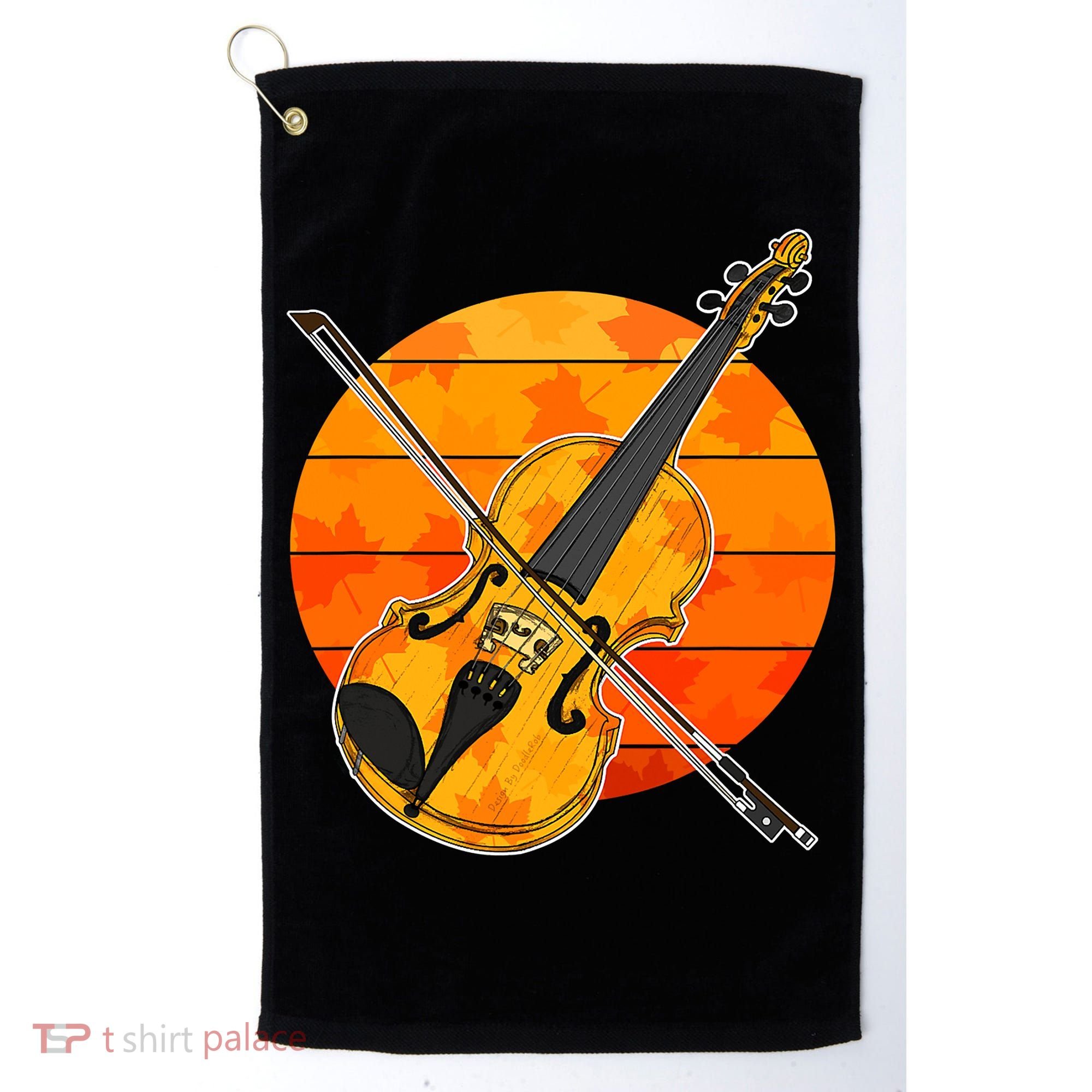 Funny Cute Fall Violin Violinist Autumn Thanksgiving String Player Golf Towel