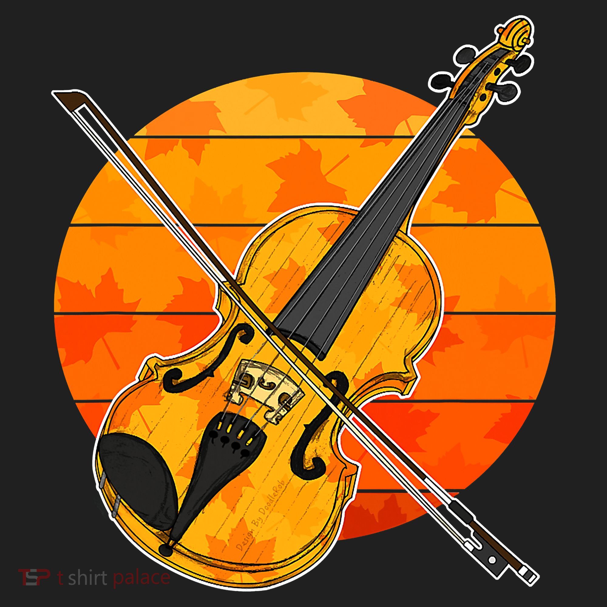 Funny Cute Fall Violin Violinist Autumn Thanksgiving String Player Golf Towel