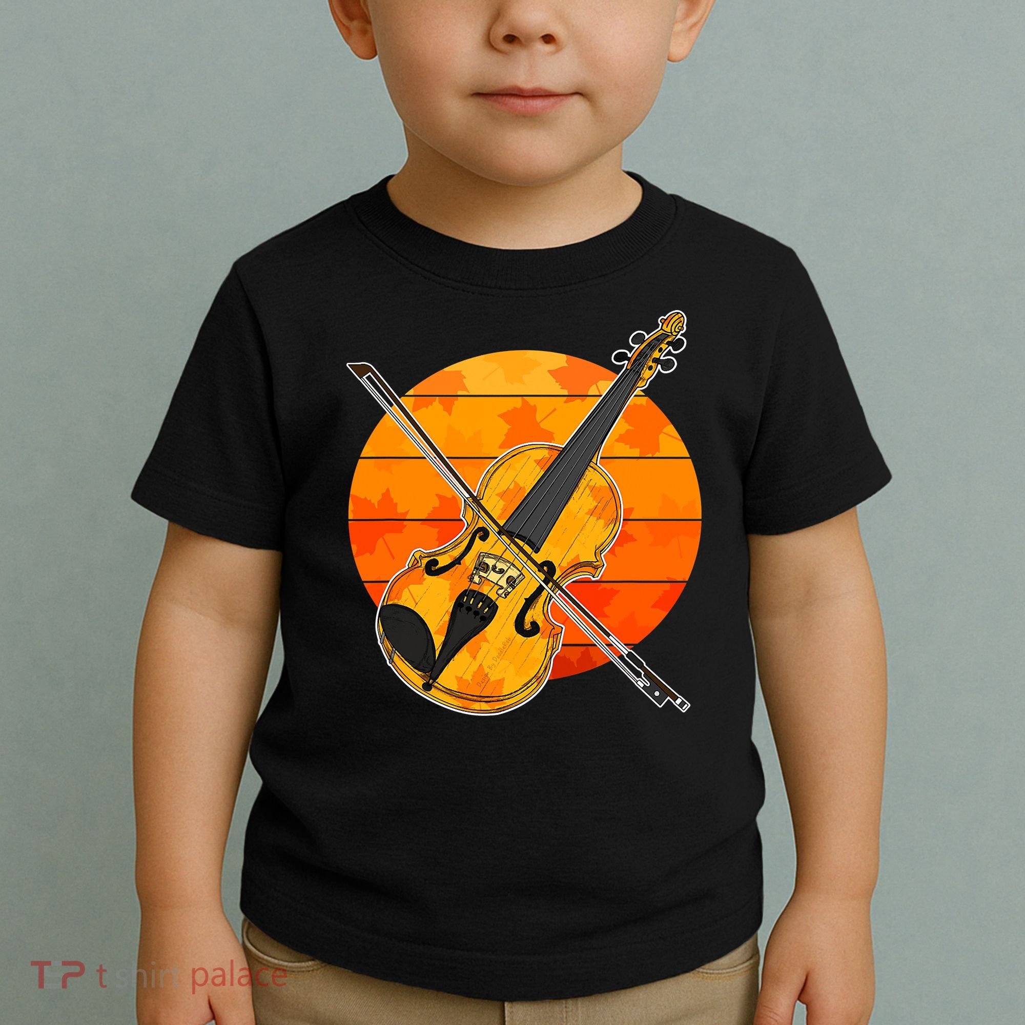 Funny Cute Fall Violin Violinist Autumn Thanksgiving String Player Toddler T-Shirt