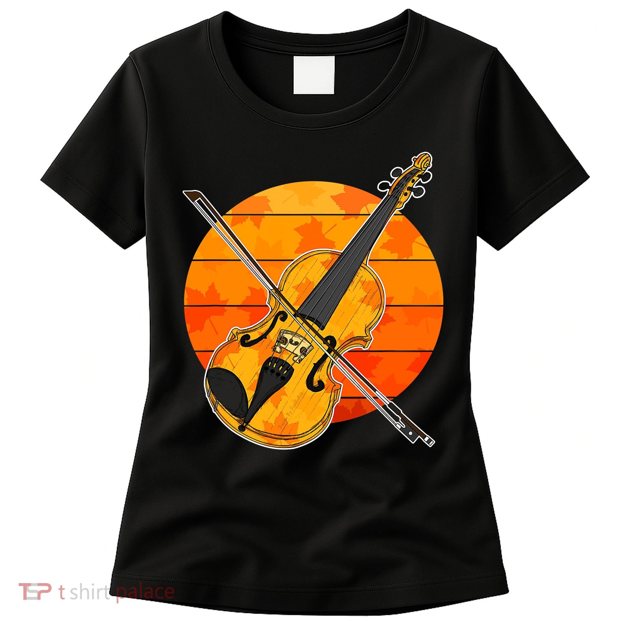 Funny Cute Fall Violin Violinist Autumn Thanksgiving String Player Women's T-Shirt