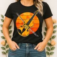 Funny Cute Fall Violin Violinist Autumn Thanksgiving String Player Women's T-Shirt thumb 2