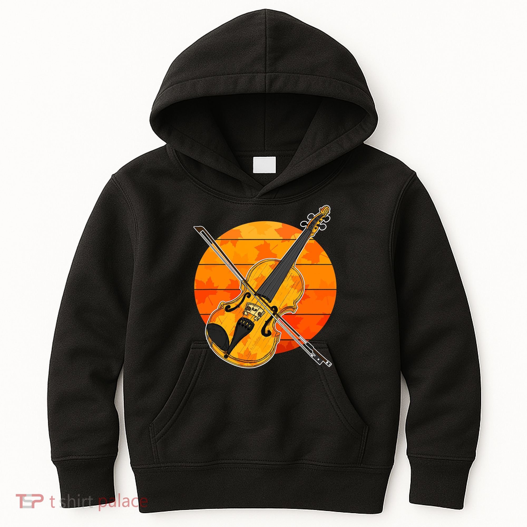 Funny Cute Fall Violin Violinist Autumn Thanksgiving String Player Kids Hoodie