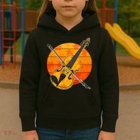 Funny Cute Fall Violin Violinist Autumn Thanksgiving String Player Kids Hoodie thumb 3