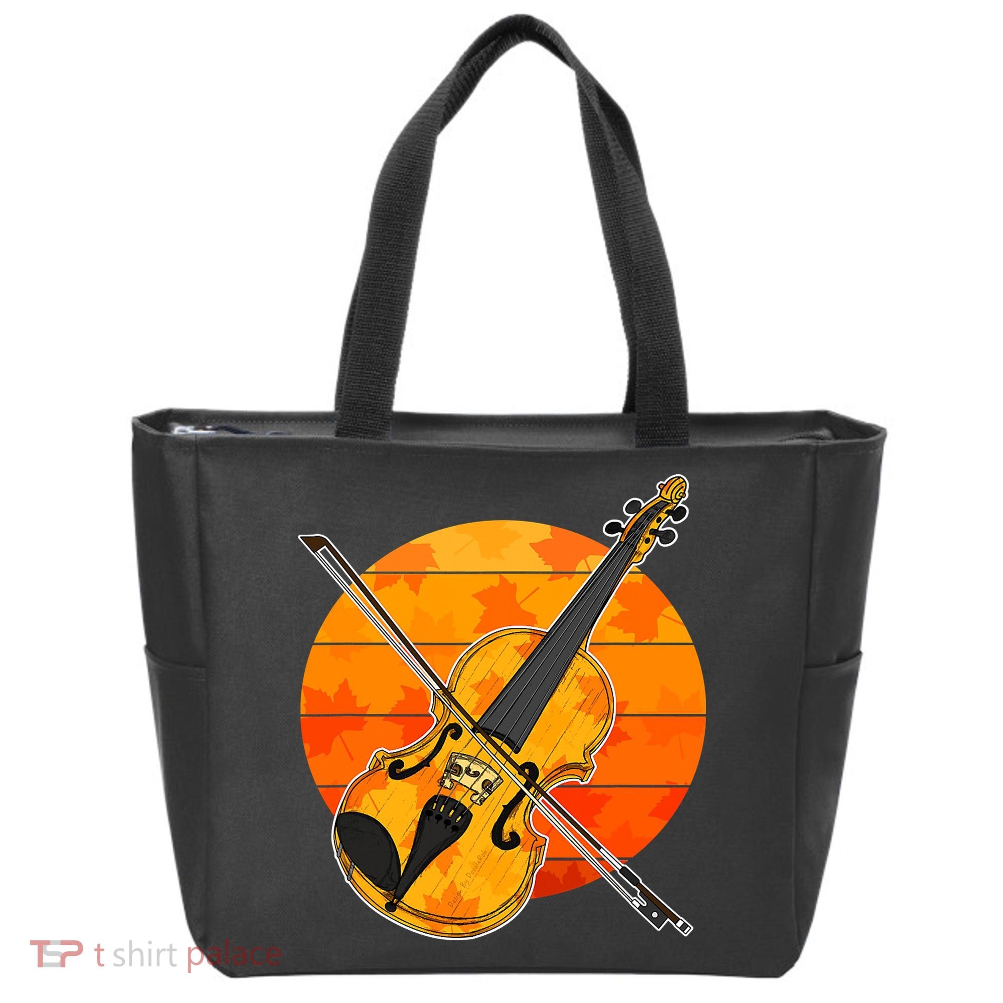 Funny Cute Fall Violin Violinist Autumn Thanksgiving String Player Tote Bag