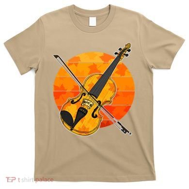 Funny Cute Fall Violin Violinist Autumn Thanksgiving String Player T-Shirt