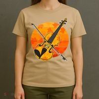 Funny Cute Fall Violin Violinist Autumn Thanksgiving String Player T-Shirt thumb 4