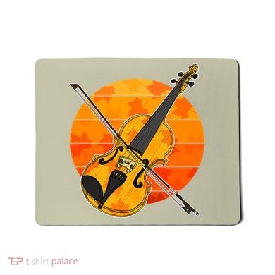 Funny Cute Fall Violin Violinist Autumn Thanksgiving String Player Mousepad