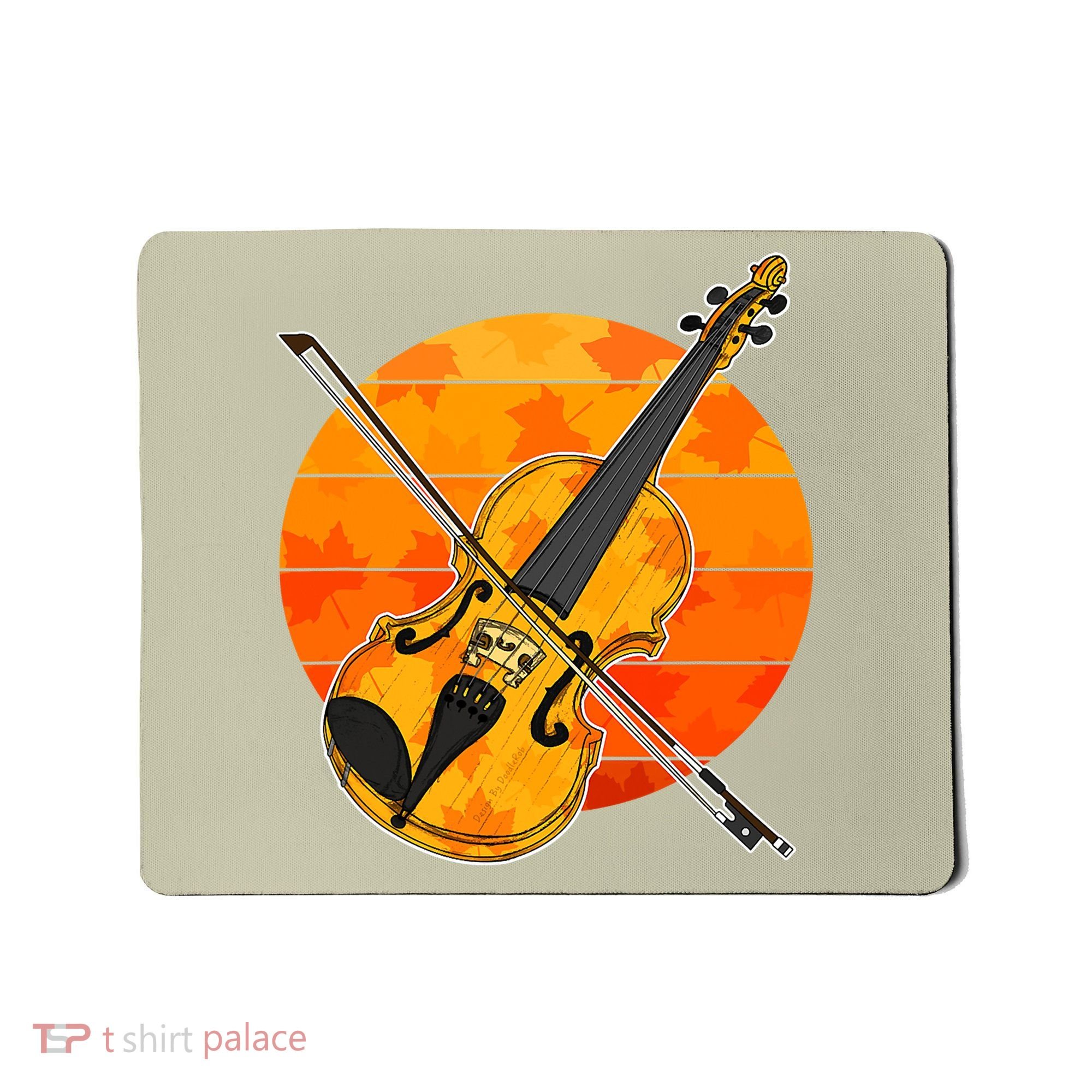 Funny Cute Fall Violin Violinist Autumn Thanksgiving String Player Mousepad