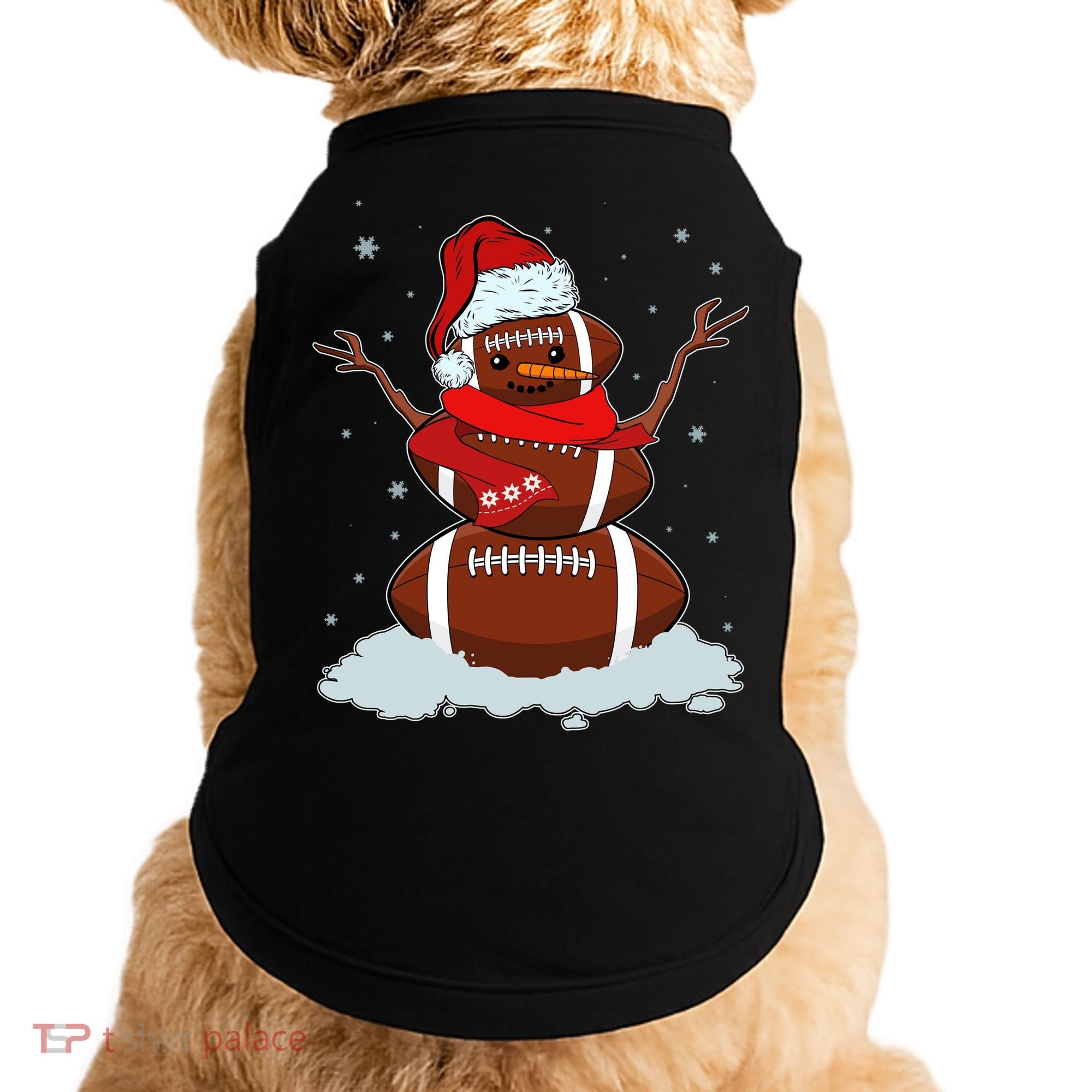 Funny Christmas Football Snowman Doggie Tank