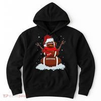 Funny Christmas Football Snowman Hoodie thumb 0