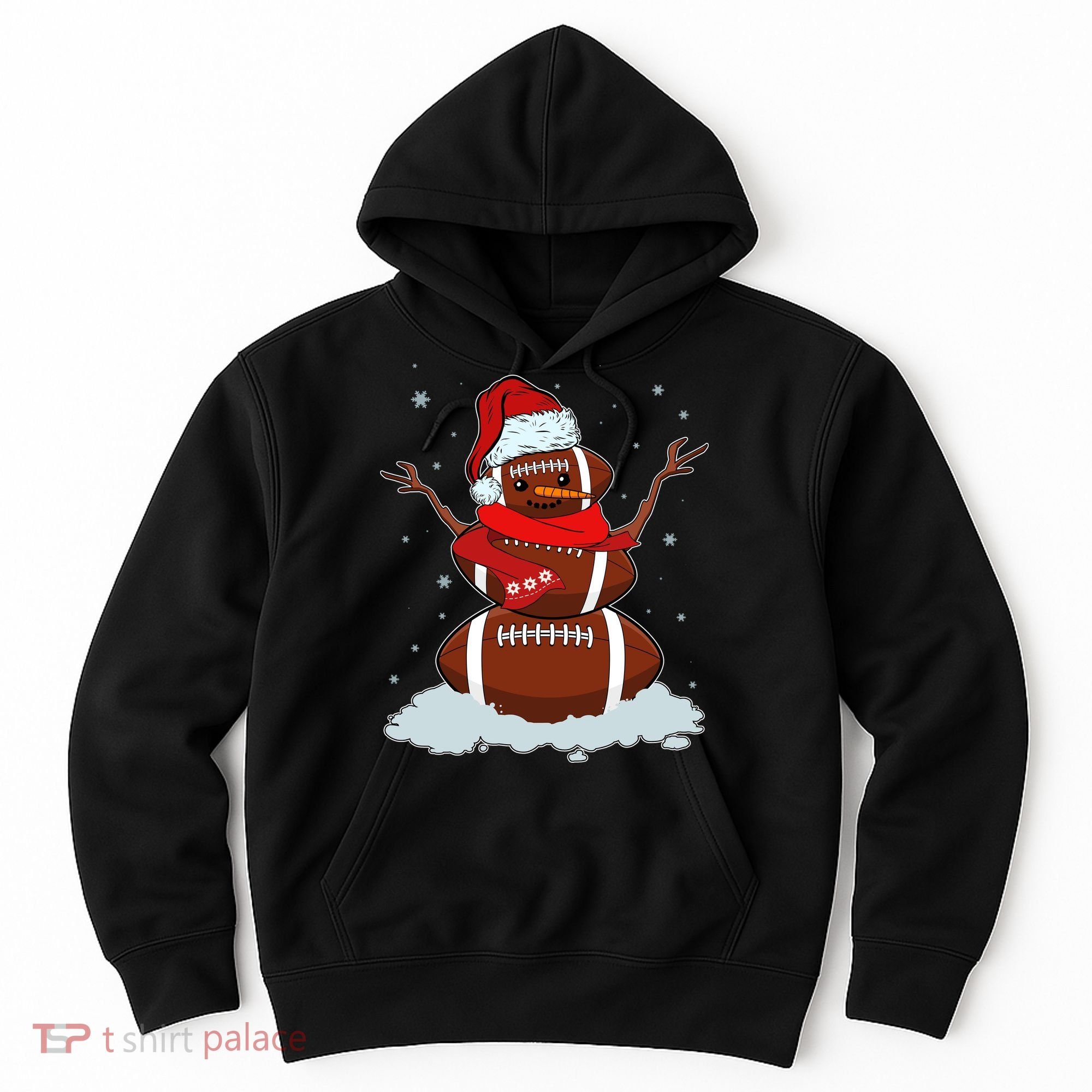 Funny Christmas Football Snowman Hoodie