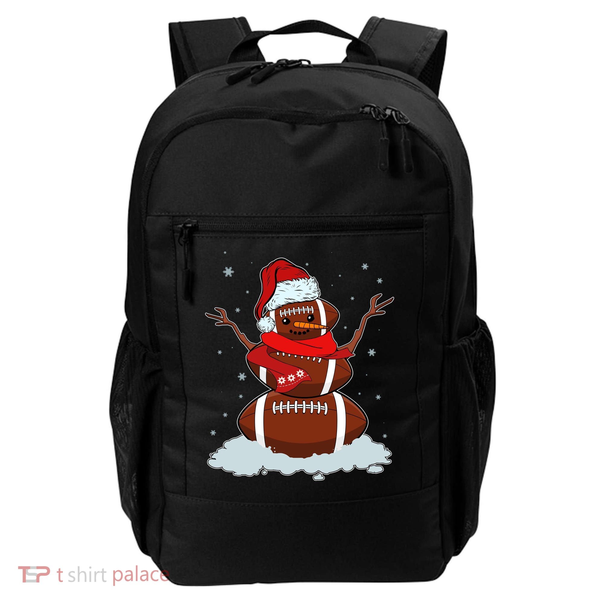 Funny Christmas Football Snowman Backpack