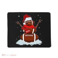 Funny Christmas Football Snowman Mousepad thumb 0