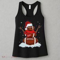 Funny Christmas Football Snowman Women's Tank Top thumb 3