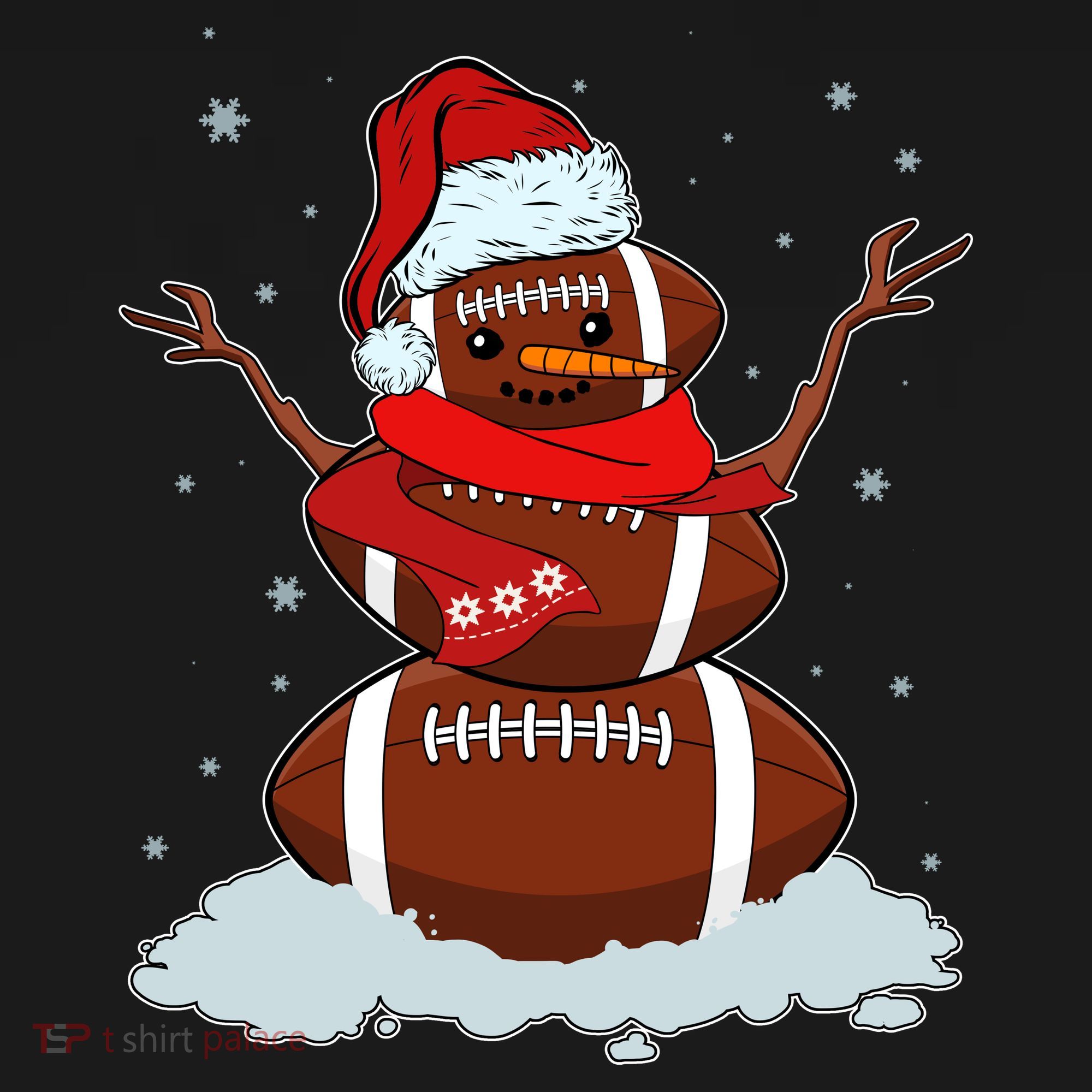Funny Christmas Football Snowman Women's Tank Top