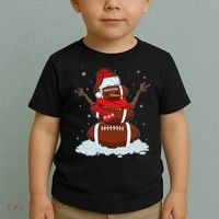 Funny Christmas Football Snowman Toddler T-Shirt thumb 2