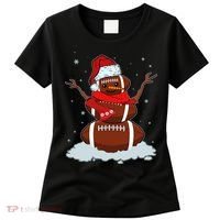 Funny Christmas Football Snowman Women's T-Shirt thumb 0