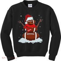 Funny Christmas Football Snowman Kids Sweatshirt thumb 0