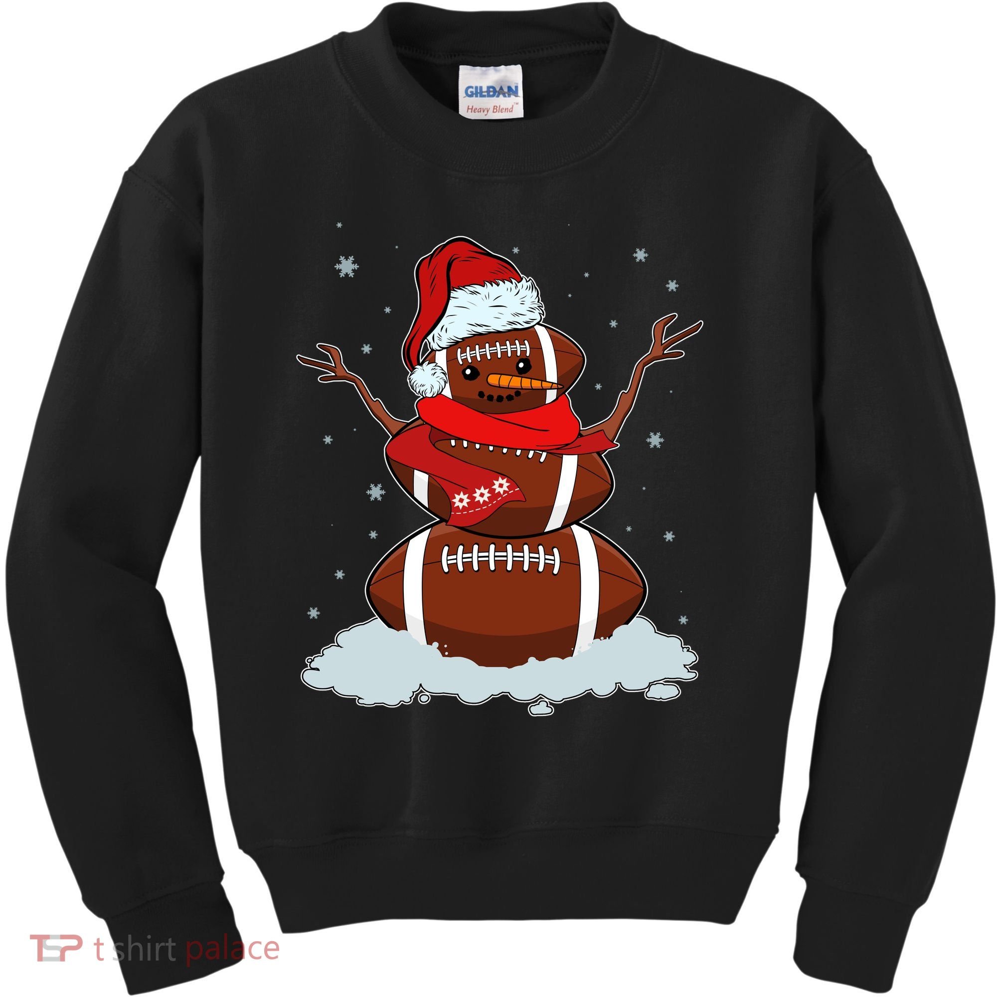 Funny Christmas Football Snowman Kids Sweatshirt