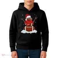 Funny Christmas Football Snowman Kids Hoodie thumb 4
