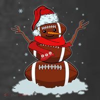 Funny Christmas Football Snowman Women's Hoodie thumb 2