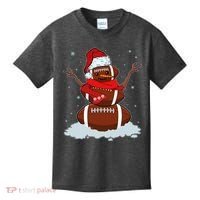 Funny Christmas Football Snowman Kids T-Shirt thumb 0