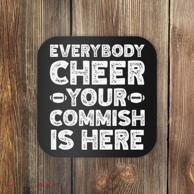 Funny Commish Fantasy Basketball Commissioner Sarcastic Coaster