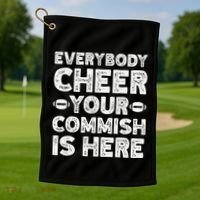 Funny Commish Fantasy Basketball Commissioner Sarcastic Golf Towel thumb 1