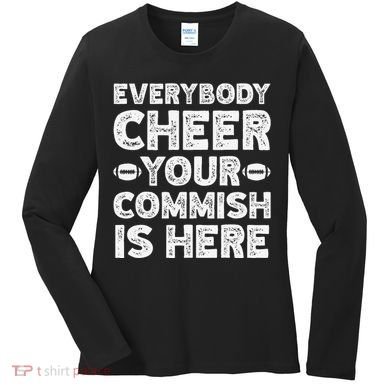 Funny Commish Fantasy Basketball Commissioner Sarcastic Women's Long Sleeve Shirt