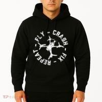 Fly Crash Fix Repeat Funny Fpv Drone Racing Quad Pilot Hoodie thumb 2